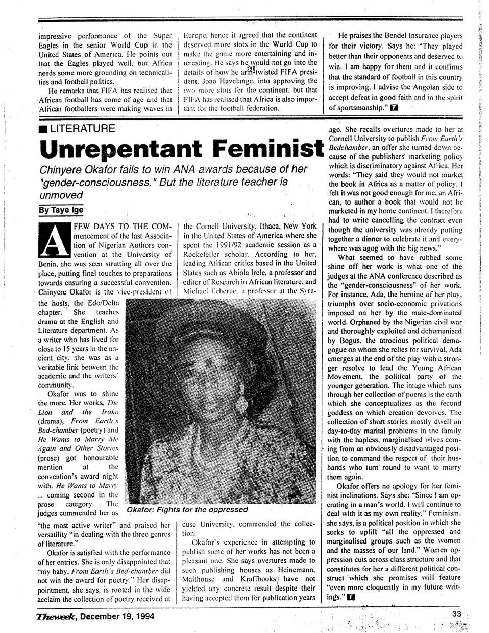 Unrepentant feminist page